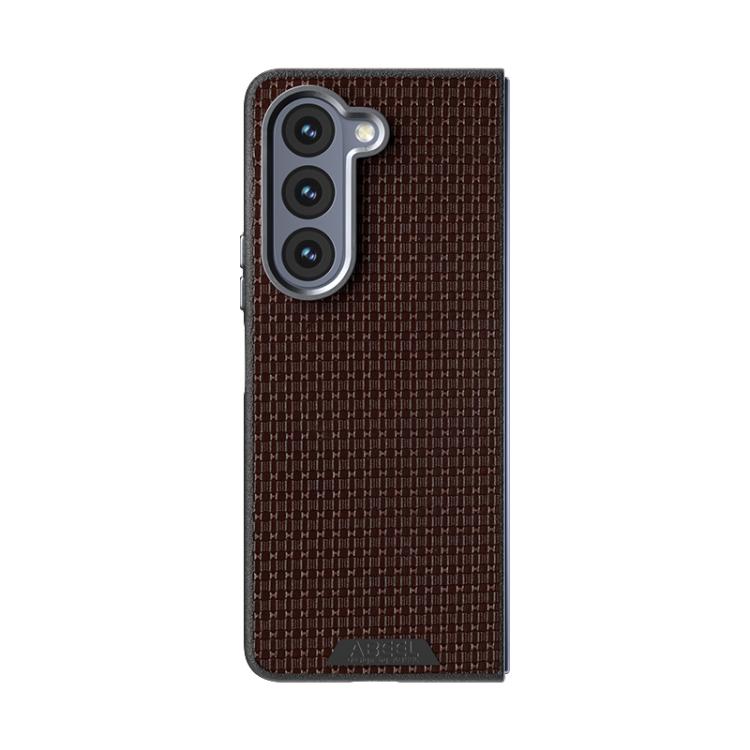 For Samsung Galaxy Z Fold5 5G ABEEL Ruyi Pattern 6D Micro Relief MagSafe Leather Phone Case