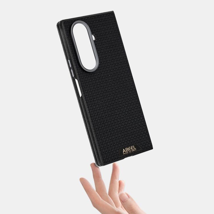 For Samsung Galaxy Z Fold7 5G ABEEL Ruyi Pattern 6D Micro Relief MagSafe Leather Phone Case
