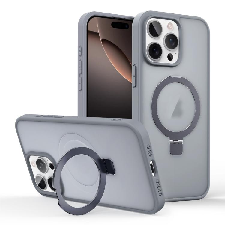 For iPhone 16 Pro Max Skin-feel Ring MagSafe Holder Phone Case