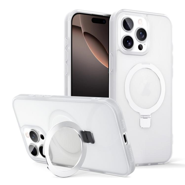 For iPhone 16 Pro Skin-feel Ring MagSafe Holder Phone Case