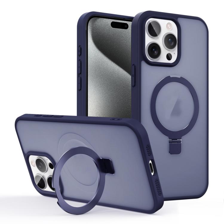 For iPhone 15 Pro Max Skin-feel Ring MagSafe Holder Phone Case
