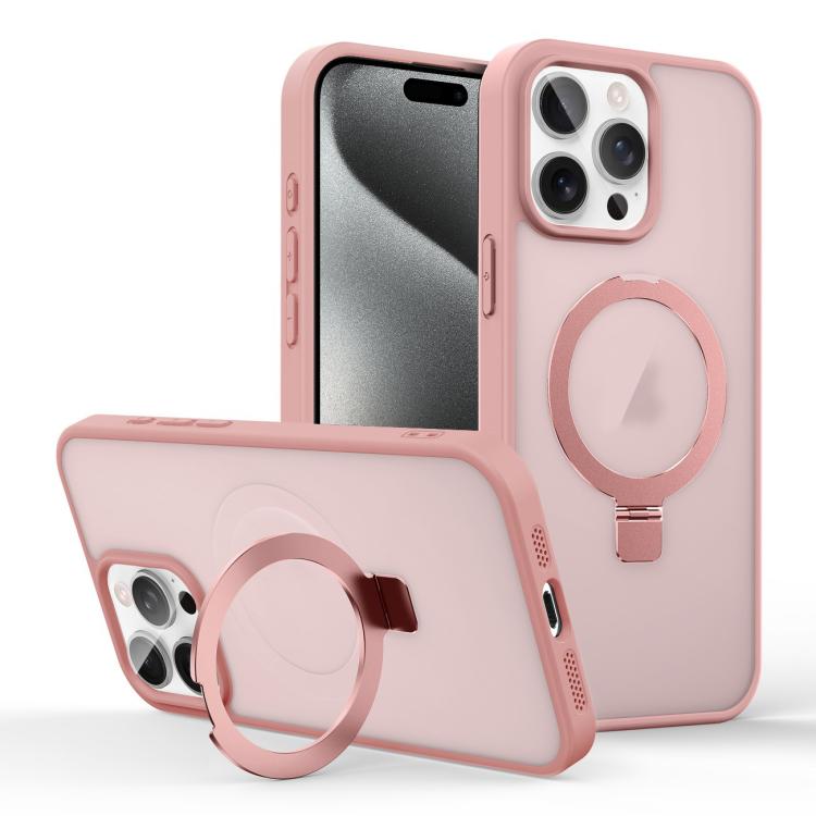 For iPhone 15 Pro Max Skin-feel Ring MagSafe Holder Phone Case