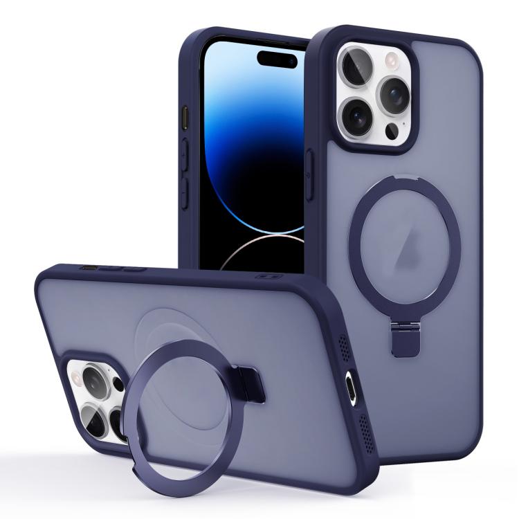 For iPhone 14 Pro Skin-feel Ring MagSafe Holder Phone Case
