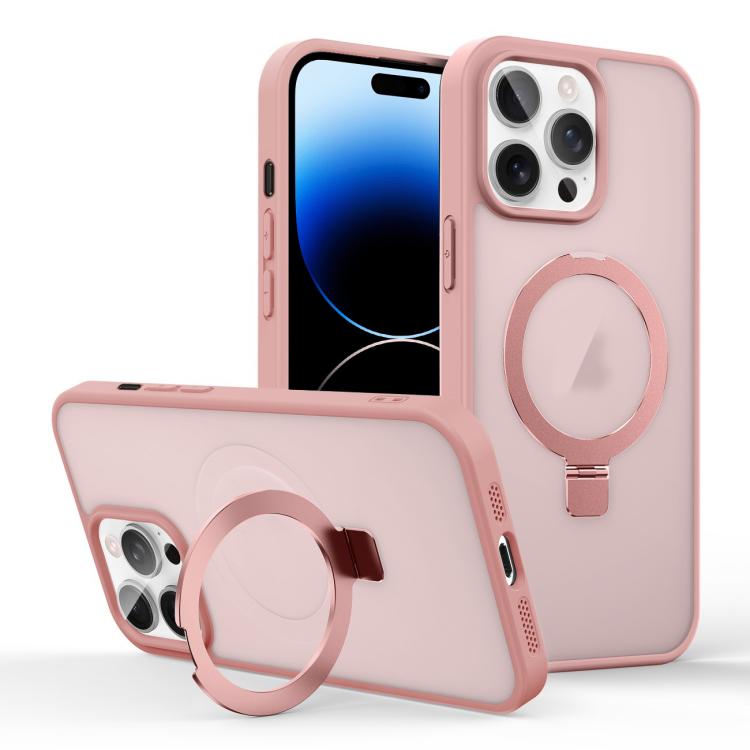 For iPhone 14 Pro Skin-feel Ring MagSafe Holder Phone Case