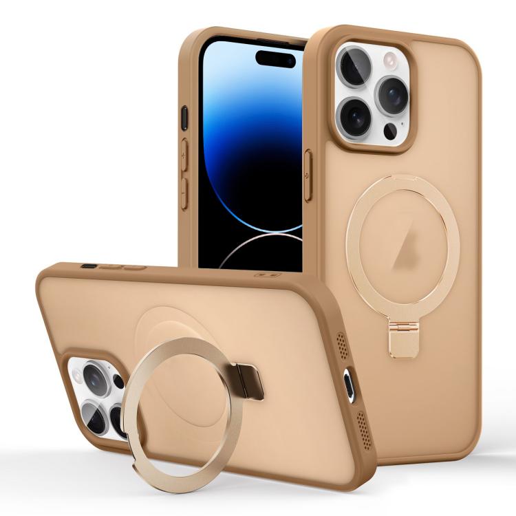 For iPhone 14 Pro Max Skin-feel Ring MagSafe Holder Phone Case