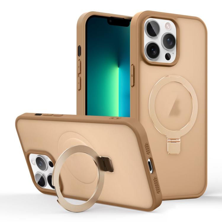 For iPhone 13 Pro Max Skin-feel Ring MagSafe Holder Phone Case