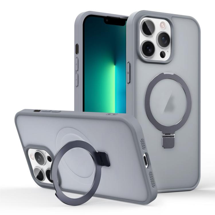 For iPhone 13 Pro Max Skin-feel Ring MagSafe Holder Phone Case