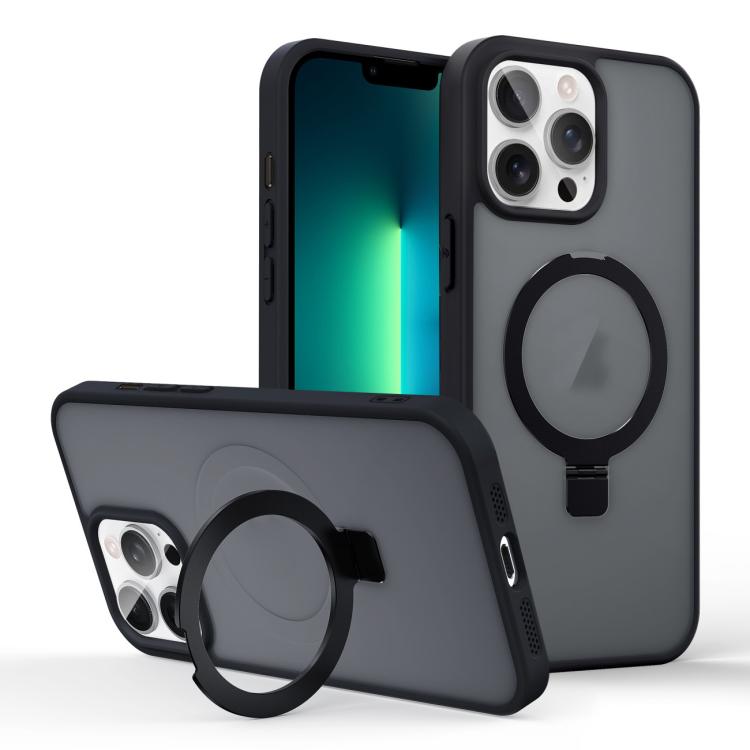 For iPhone 13 Pro Max Skin-feel Ring MagSafe Holder Phone Case