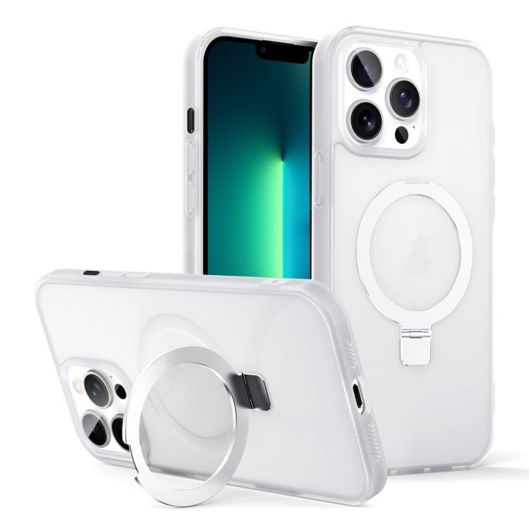 For iPhone 13 Pro Max Skin-feel Ring MagSafe Holder Phone Case