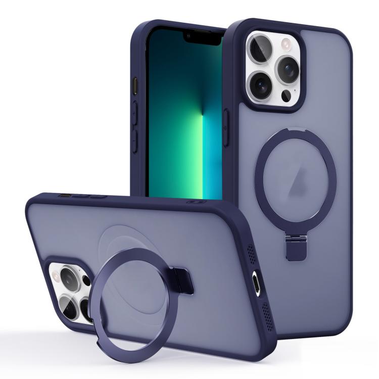 For iPhone 13 Pro Max Skin-feel Ring MagSafe Holder Phone Case