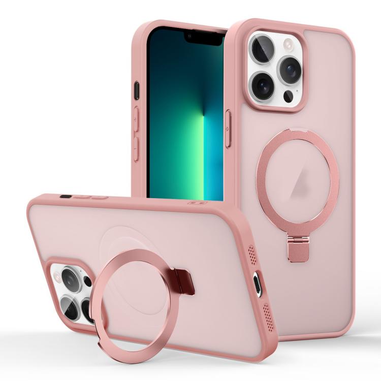 For iPhone 13 Pro Max Skin-feel Ring MagSafe Holder Phone Case