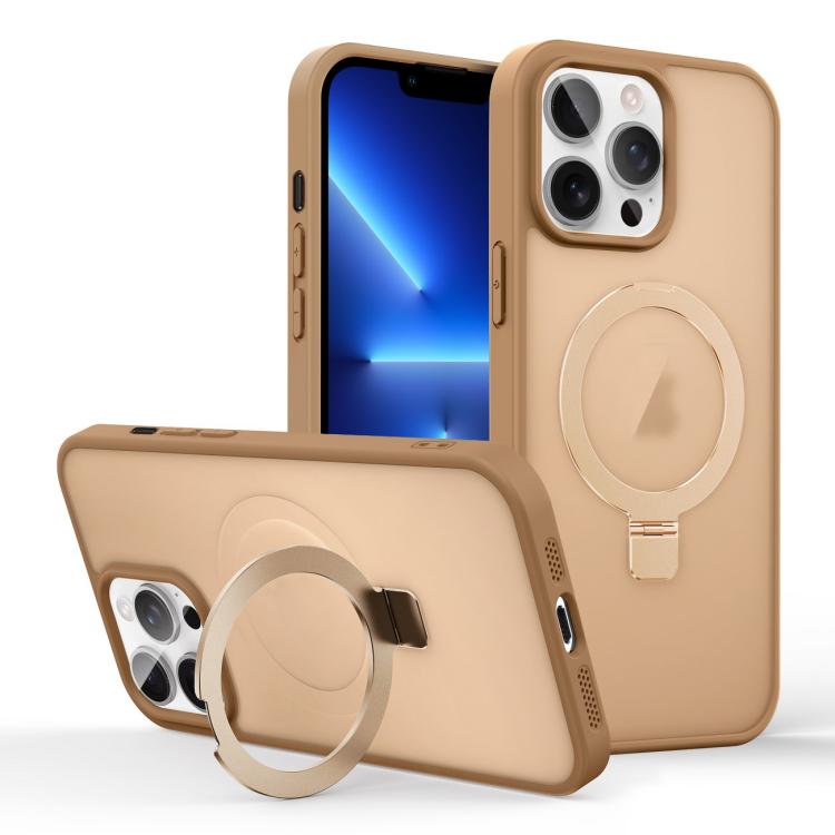 For iPhone 13 Pro Skin-feel Ring MagSafe Holder Phone Case