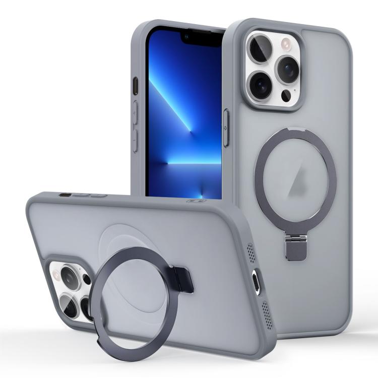 For iPhone 13 Pro Skin-feel Ring MagSafe Holder Phone Case