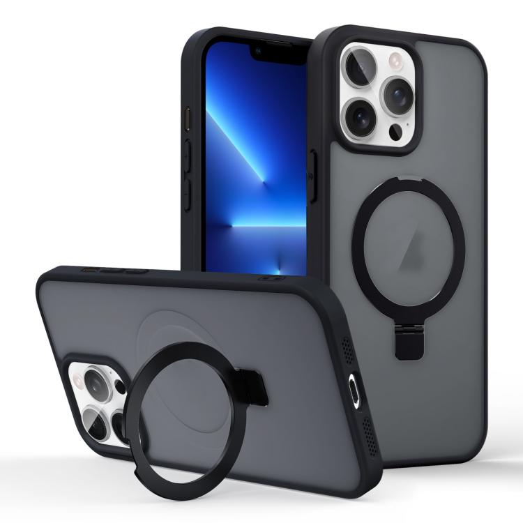 For iPhone 13 Pro Skin-feel Ring MagSafe Holder Phone Case