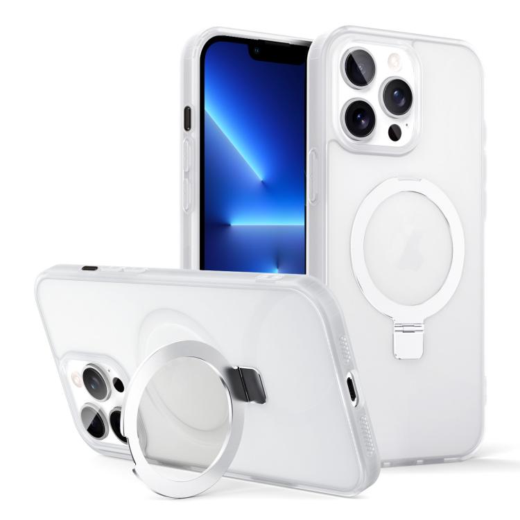 For iPhone 13 Pro Skin-feel Ring MagSafe Holder Phone Case