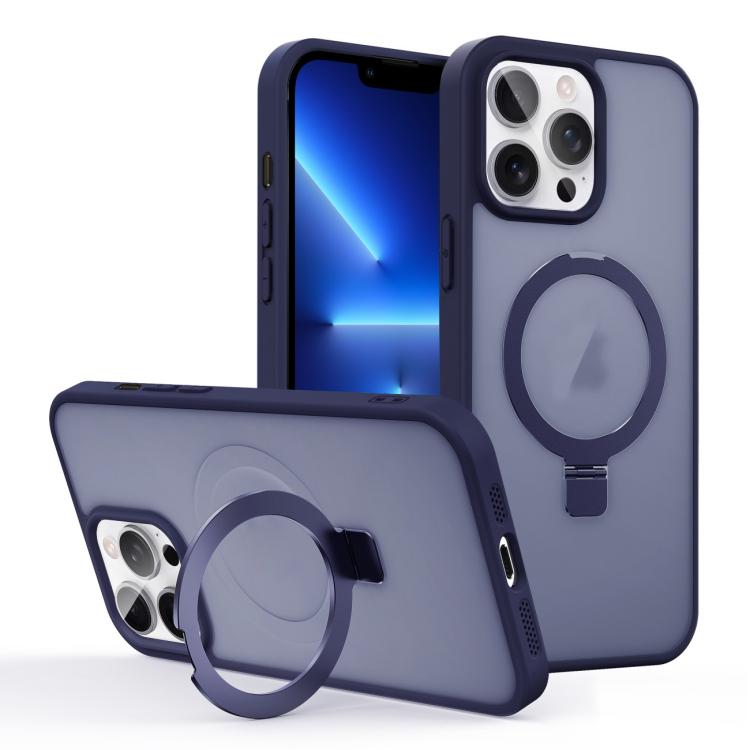 For iPhone 13 Pro Skin-feel Ring MagSafe Holder Phone Case