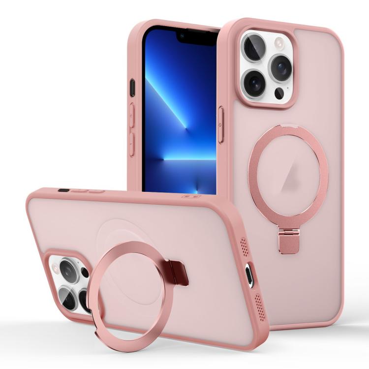 For iPhone 13 Pro Skin-feel Ring MagSafe Holder Phone Case