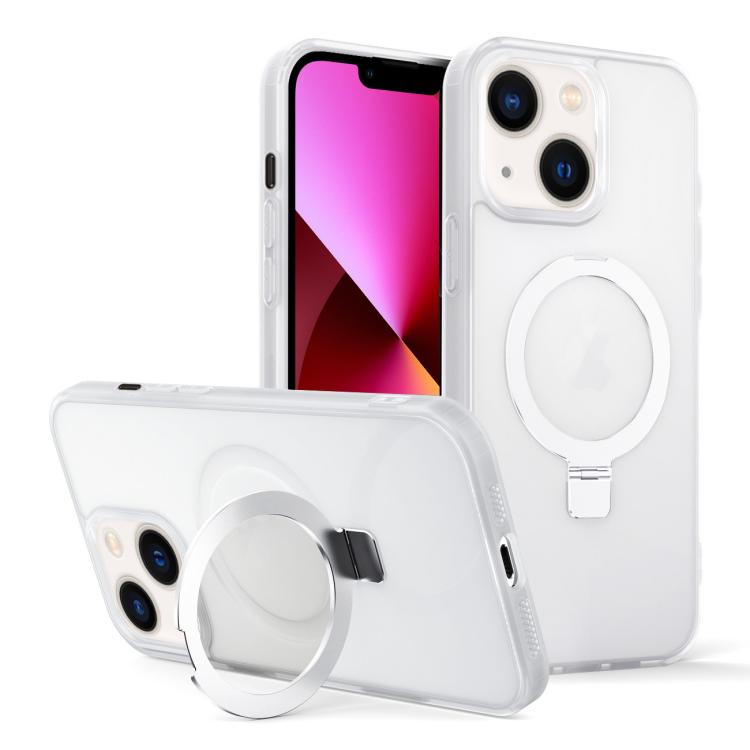 For iPhone 13 Skin-feel Ring MagSafe Holder Phone Case