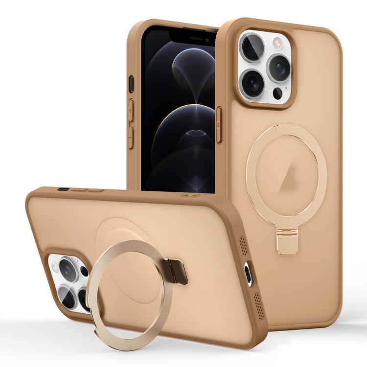 For iPhone 12 Pro Skin-feel Ring MagSafe Holder Phone Case
