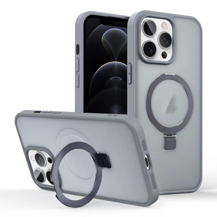 For iPhone 12 Pro Skin-feel Ring MagSafe Holder Phone Case