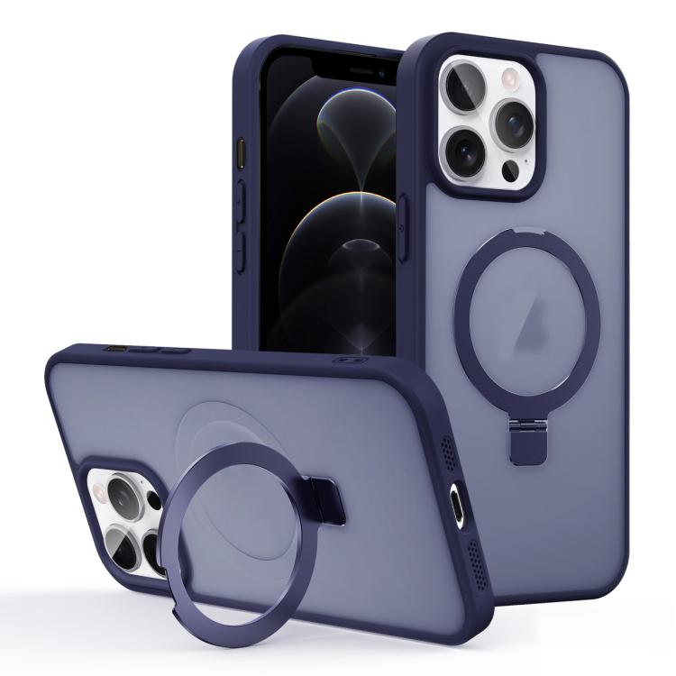 For iPhone 12 Pro Skin-feel Ring MagSafe Holder Phone Case