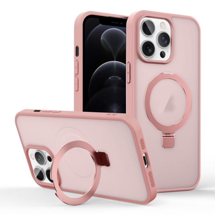 For iPhone 12 Pro Skin-feel Ring MagSafe Holder Phone Case
