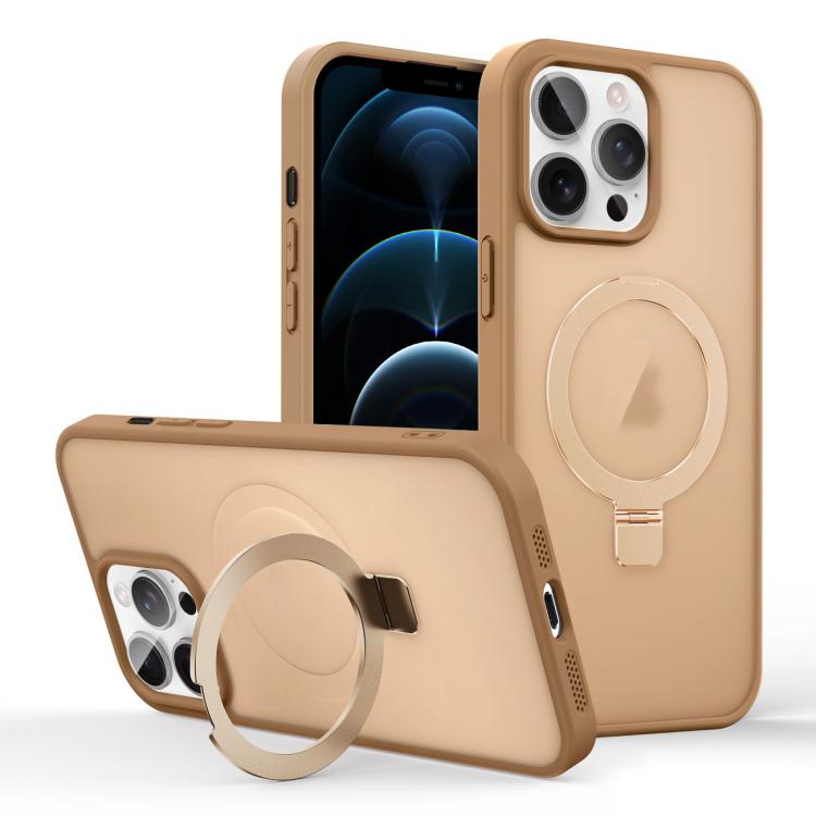 For iPhone 12 Pro Max Skin-feel Ring MagSafe Holder Phone Case