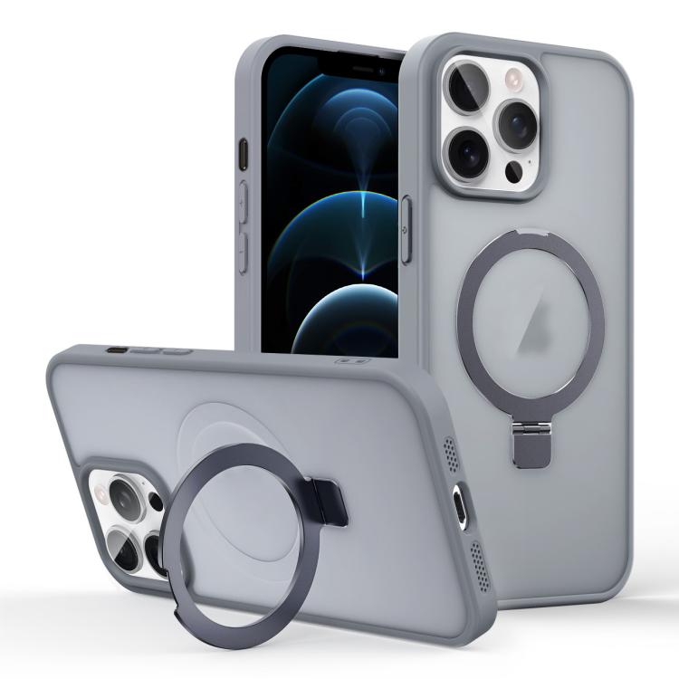 For iPhone 12 Pro Max Skin-feel Ring MagSafe Holder Phone Case