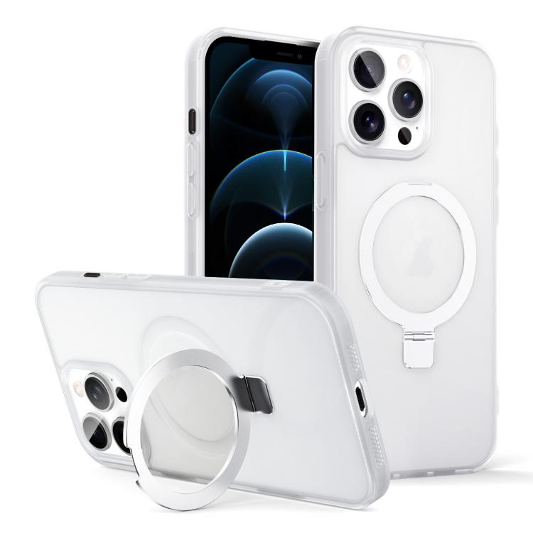 For iPhone 12 Pro Max Skin-feel Ring MagSafe Holder Phone Case