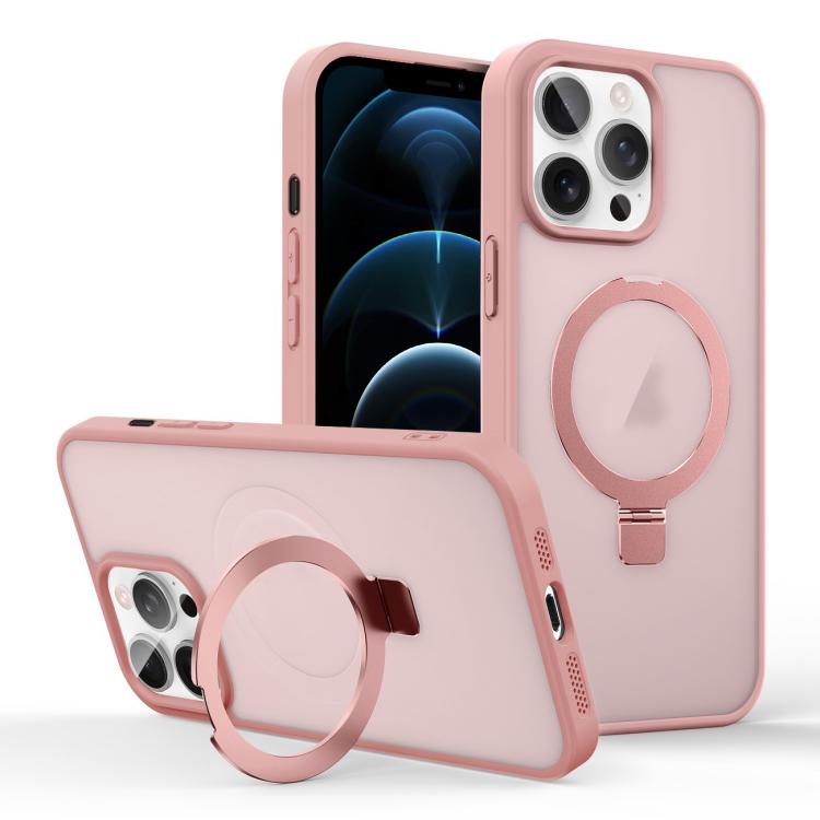 For iPhone 12 Pro Max Skin-feel Ring MagSafe Holder Phone Case