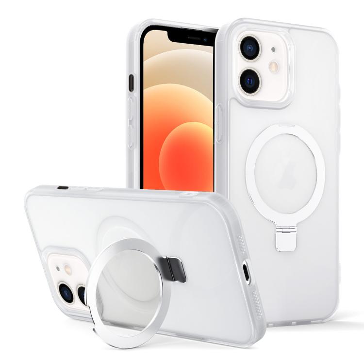 For iPhone 12 Skin-feel Ring MagSafe Holder Phone Case
