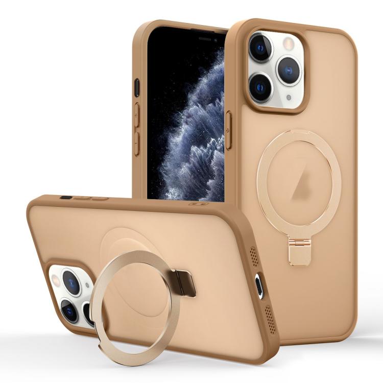For iPhone 11 Pro Max Skin-feel Ring MagSafe Holder Phone Case
