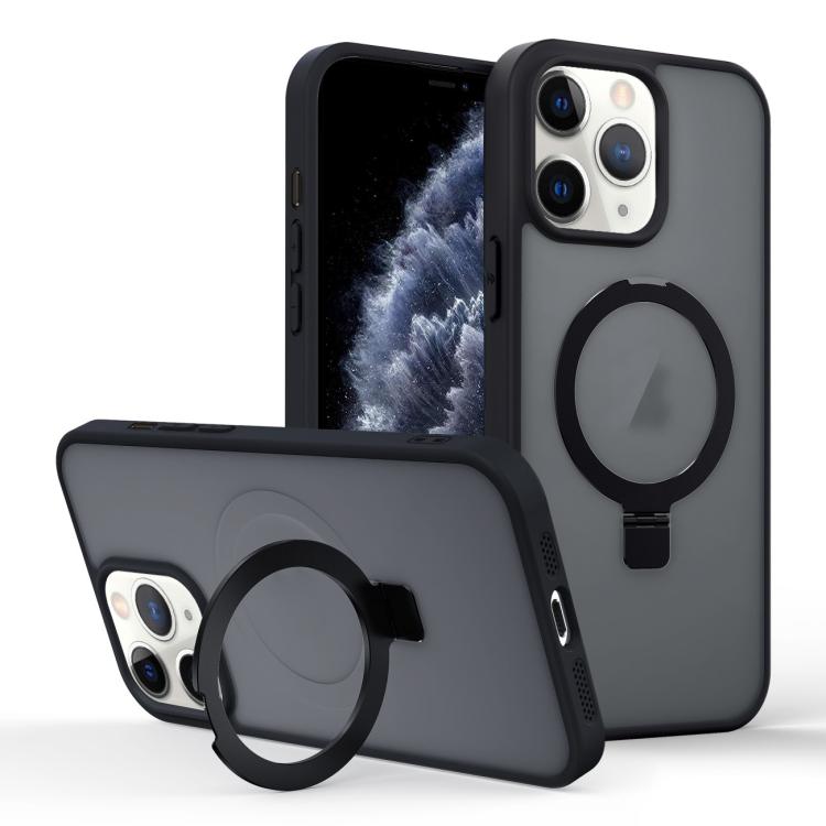 For iPhone 11 Pro Max Skin-feel Ring MagSafe Holder Phone Case