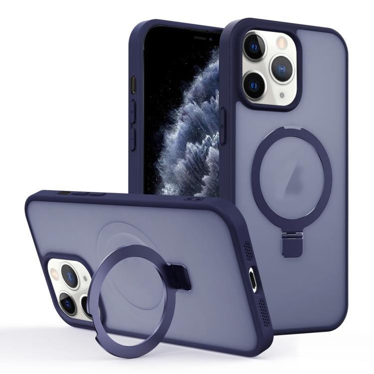 For iPhone 11 Pro Max Skin-feel Ring MagSafe Holder Phone Case