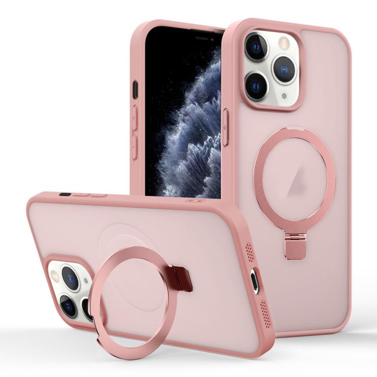 For iPhone 11 Pro Max Skin-feel Ring MagSafe Holder Phone Case