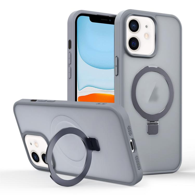 For iPhone 11 Skin-feel Ring MagSafe Holder Phone Case