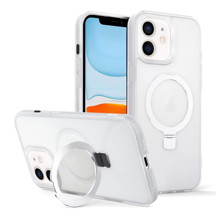 For iPhone 11 Skin-feel Ring MagSafe Holder Phone Case