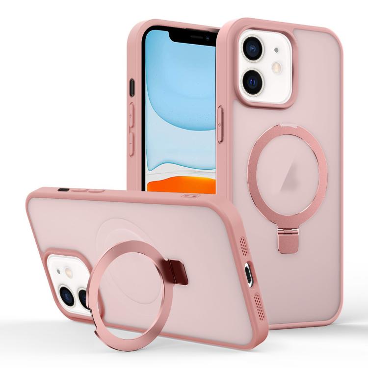 For iPhone 11 Skin-feel Ring MagSafe Holder Phone Case