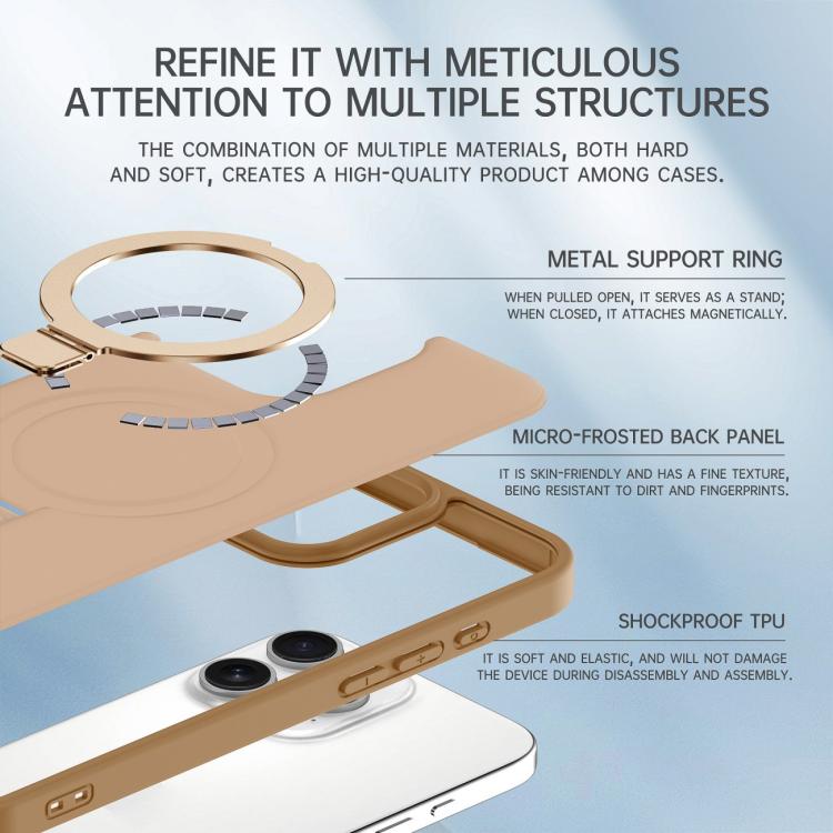 For iPhone 11 Pro Max Skin-feel Ring MagSafe Holder Phone Case