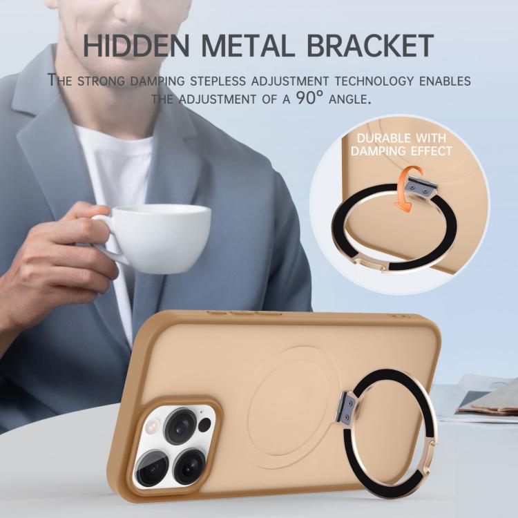 For iPhone 16 Skin-feel Ring MagSafe Holder Phone Case