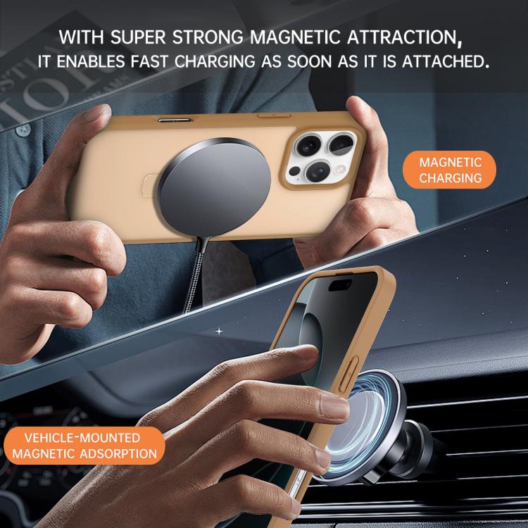 For iPhone 13 Pro Skin-feel Ring MagSafe Holder Phone Case