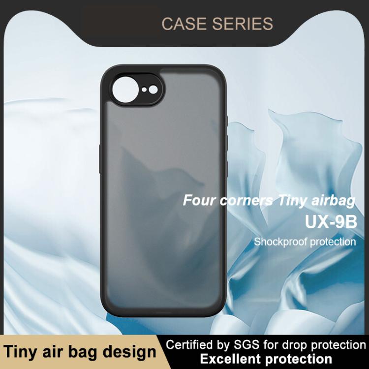 For iPhone 16e / 17e imak UX-9B Series Four Corners Tiny Airbag Shockproof Phone Case - Black