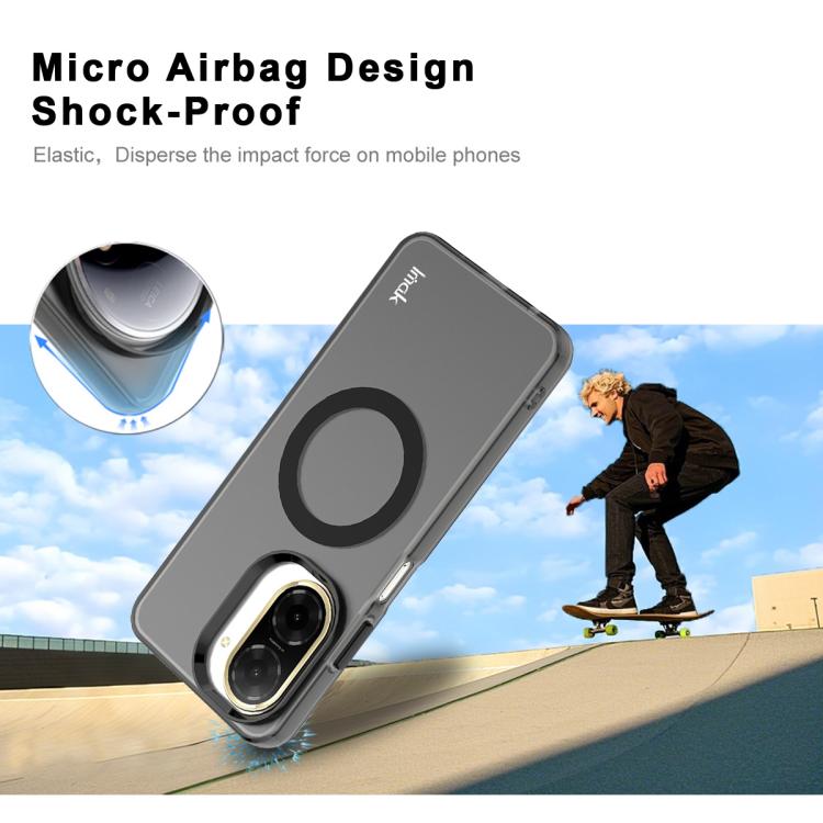 For Redmi A5 4G 171.7mm IMAK Chocolate Series TPU + PET MagSafe Phone Case - Black