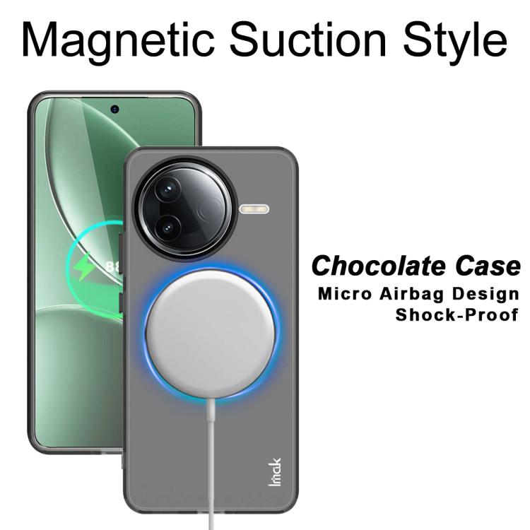 For Redmi K80 5G / POCO F7 Pro 5G IMAK Chocolate Series TPU + PET MagSafe Phone Case - Black