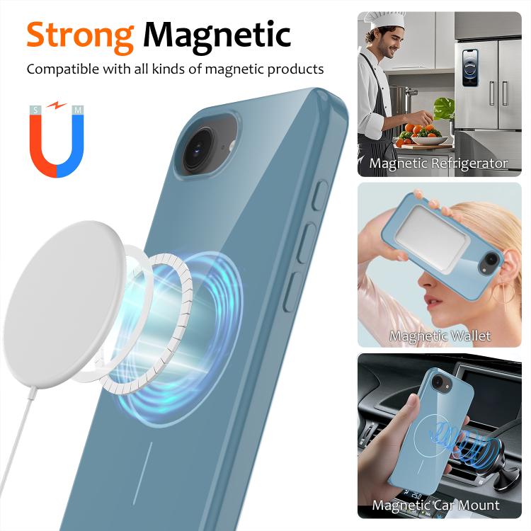 For iPhone 17e / 16e Glossy TPU Shockproof MagSafe Phone Case with Lanyard