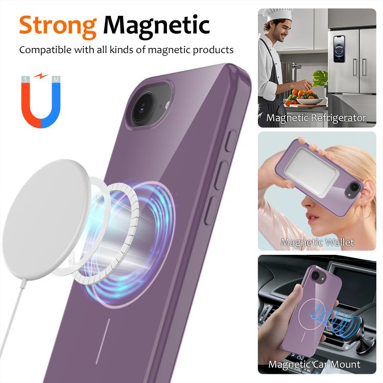 For iPhone 17e / 16e Glossy TPU Shockproof MagSafe Phone Case with Lanyard