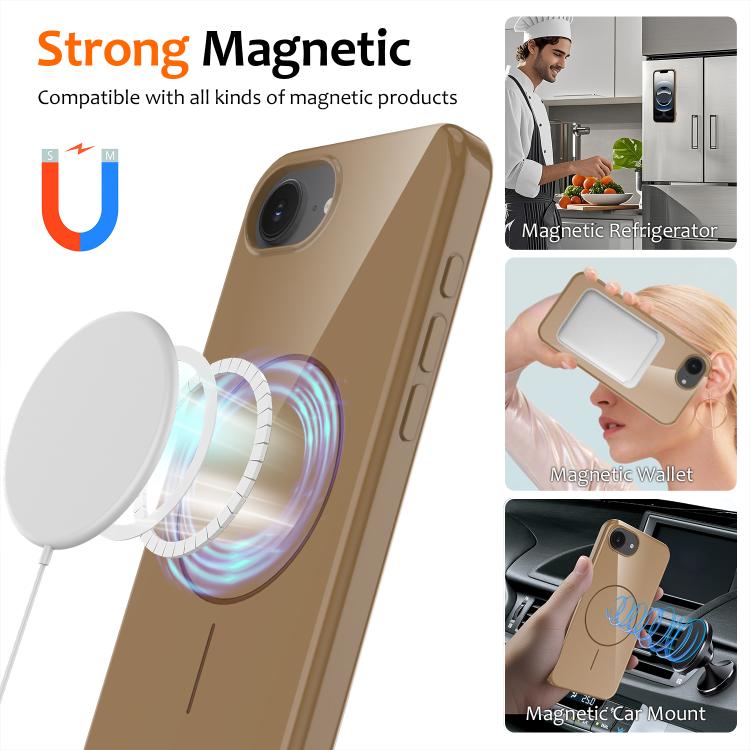 For iPhone 17e / 16e Glossy TPU Shockproof MagSafe Phone Case with Lanyard