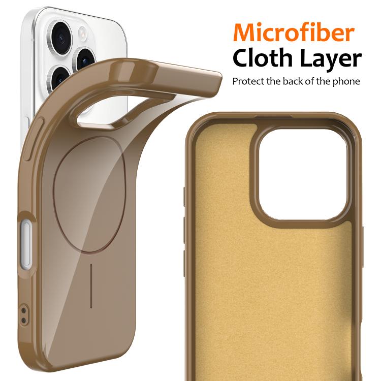 For iPhone 16 Pro Max Glossy TPU Shockproof MagSafe Phone Case with Lanyard