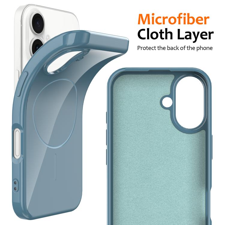 For iPhone 16 Plus Glossy TPU Shockproof MagSafe Phone Case with Lanyard