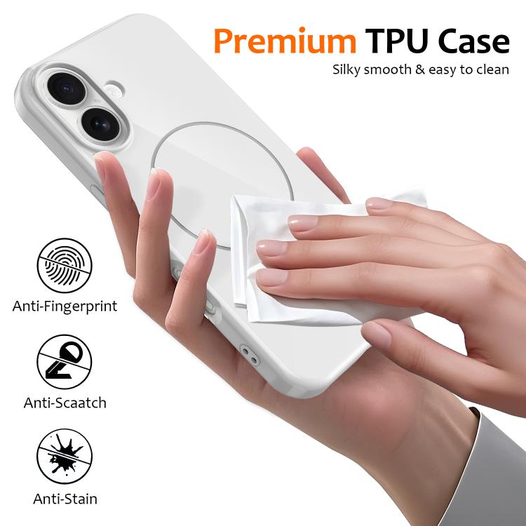 For iPhone 16 Glossy TPU Shockproof MagSafe Phone Case with Lanyard